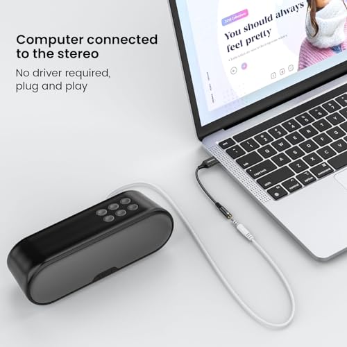 Image of MOSWAG USB to Audio Jack Adapter 0.65Feet /20cm,External Sound Card Jack Audio Adapter with 3.5mm Aux Stereo Converter Compatible with Headset,PC,Laptop,Linux,Desktops,PS4 and More Device