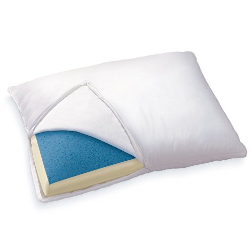 Sleep Innovations Reversible Pillow Cooling Gel Memory Foam and Classic Memory Foam, Standard Size, Side, Stomach, and Back Sleepers, Medium Support