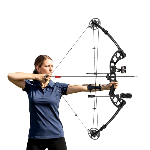 60-70LB Compound Bow for Adults Right Hand, 310fps Hunting Bow with 3-Pin Sight & Full Accessory Kit, Adjustable 24-29.5" Draw Length for for Outdoor Hunting, Target Shooting, Training Exercises