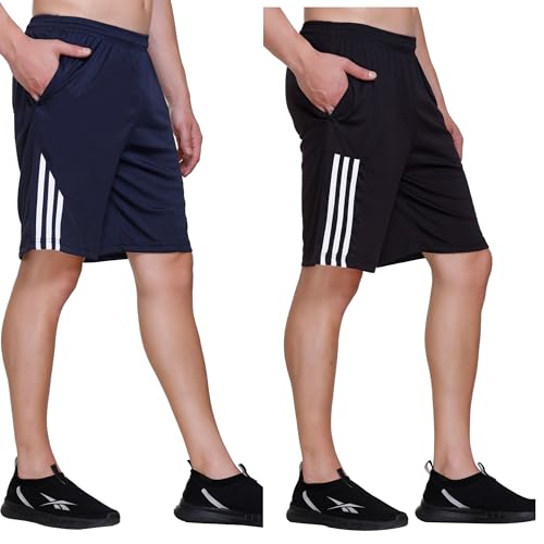 Image of Men's Shorts | Shorts for Men's | Men's Cotton Shorts | Dual Pocket Sleep Shorts - Regular Shorts - Workout, Gym, Running, Sports and Yoga Shorts - Pack of 2