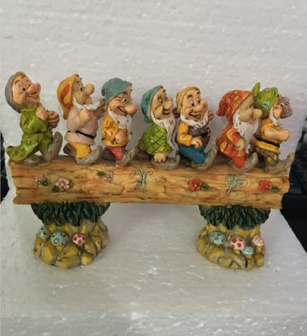 Garden Gnome Statue, Fairy Garden Accessories, 7 Dwarfs Resin Gnome Garden Decor Fairy Tale Garden Gnome Statue Resin Gnomes - Image 3
