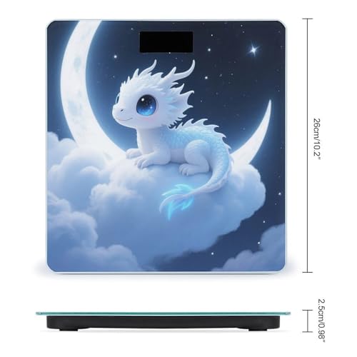 Báscula digital de baño White Dragon de vidrio templado miniatura 2