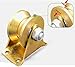 Wcxixo 2 V-Groove Steel Caster Wheel,Heavy Duty Rigid Wheels,Sheave Directional Track Roller,Double Bearing,Gold,for Industrial Machines,Sliding Door,Rolling Gates,Wire Rope Rails