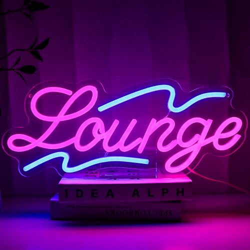 PMCVYH Lounge Neon Sign for Wall Decor, 16.54' x 6.69' Rest Led Signs for Room, USB Dimmable Neon Lights for Lounge Room Bar Hotel Cafe Nightclub VIP Room Man Cave Home Bedroom Decoration