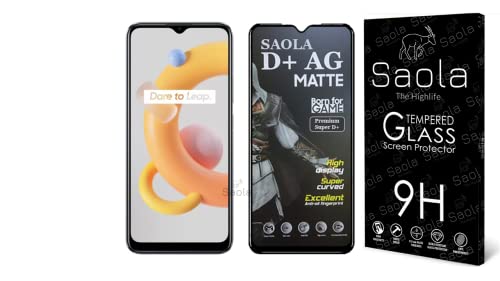 Image of Saola Anti-Glare Matte Screen Protector for realme C11 2021 | Smooth Touch Finish, 9H Strength Glass, Full Coverage, Bubble-Free Installation Kit | Quick & Easy Application | Pack of 1