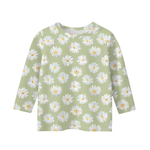 FlekmanArt Girls Long Sleeve Shirts Crewneck 3/4 Sleeve Sweatshirts Printed Lightweight Basic Tees Casual Loose T Shirts2