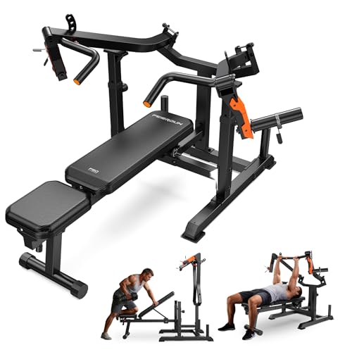 Image of FEIERDUN SO2 Chest Press Machine, Heavy-Duty Bench Press Machine with 4-Level Adjustable Independent Converging Arms, Unique Adjust Bench Design, Strength Training Equipment