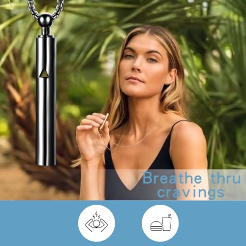 Anxiety Breathe Easy Necklace Mindfulness Breathing Necklace Breathlace Stainless Steel Pendant for Natural Calm & Stress Relief2
