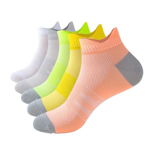 5 Pack Ankle Socks for Men Athletic Hiking Running Sports Compression Socks with Anti-Slip Comfort Cushioned