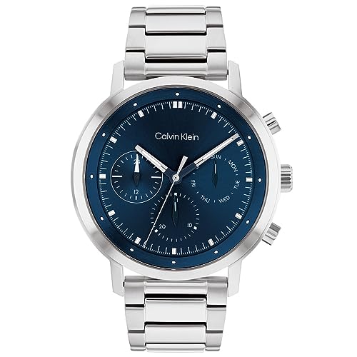 Calvin Klein Reloj Analógico De Cuarzo Multifunción Para Hombre Con Correa En Acero Inoxidable, Plata Calvin Klein Reloj Analógico De Cuarzo Multifunción Para Hombre Con Correa En Acero Inoxidable, Plata