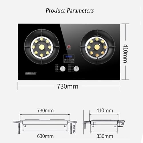 Estufa a gas 2 puestos 41 cm empotrable 110V miniatura 7