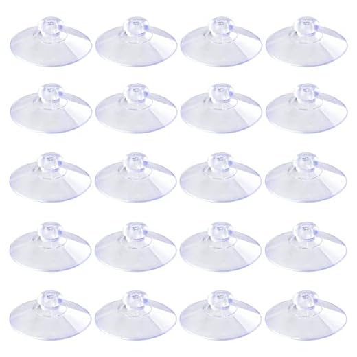 Pawfly 20 Pack Clear Suction Cups 1.8 Inch PVC Plastic Sucker Without Hooks for Home Decoration and Organization