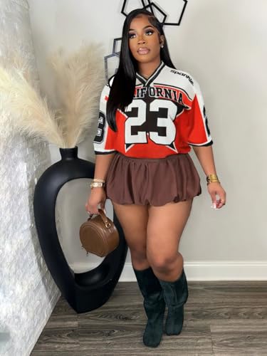 Jersey Shirts for Women- Summer Y2K Oversized T Shirt Number Graphic Tees Half Sleeve Blouse Tops Streetwear2