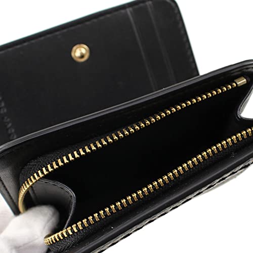 Marc Jacobs S101L01SP21 Black With Gold Hardware Top Stitched Compact Zip Women's Leather Wallet4