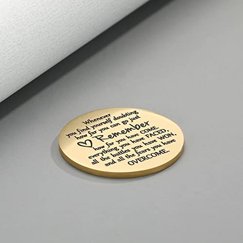 MIXJOY Pocket Hug Token - Gold Long Distance Relationship Gift With Inspirational Message