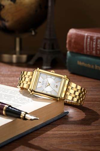 Image of Daniel Hechter Paris Etoile Collection Watch for Men Analog Watch - Rectangular Dial with Day & Date Display, Stainless Steel Strap, Quartz Movement