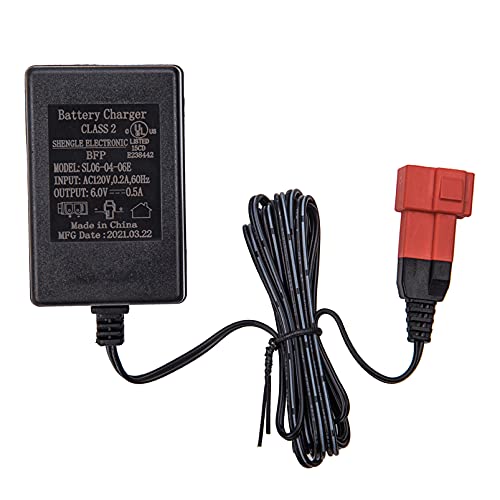 FULIHUA 6.0V0.5A Children's Car Charger, SL06-04-06E 6V Electric Car Riding Toy Battery Power Adapter Square Plug