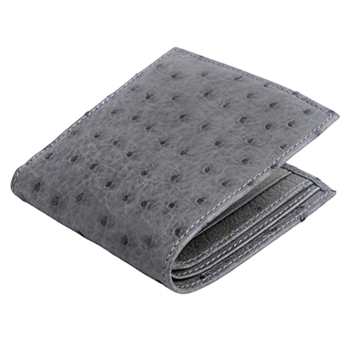 Generic Grey Genuine Ostrich Skin Leather Wallets, 3820, Medium3