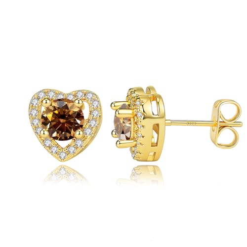 Boucles d'oreilles en moissanite design cœur pour le style quotidien