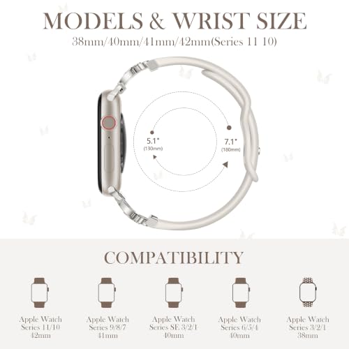 Lerobo Slim Band Compatible with Apple Watch Band 38mm 40mm 41mm 42mm Women by Lerobo - Used condition - Image 8