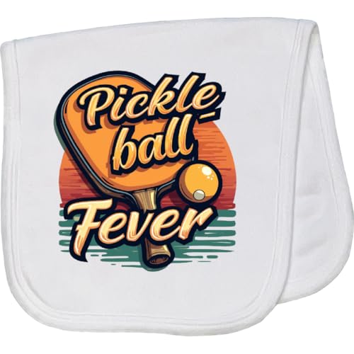 inktastic Funny Pickleball Gifts Men Women Dad Grandpa Him Pickle Ball Baby Burp Cloth White 44ad2