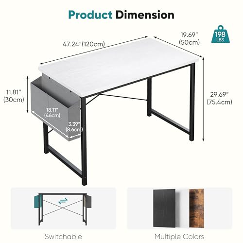 Image of OLIXIS Computer Desk, 47 Inch Gaming Desks for Home Office Small Spaces