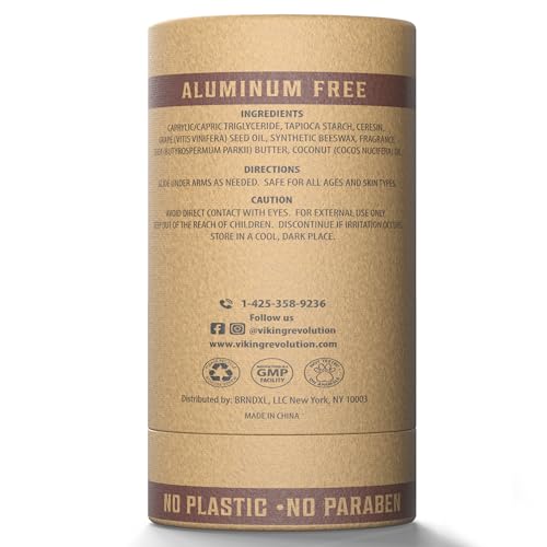 Image of Viking Revolution Sandalwood Deodorant for Men - Aluminum Free with Shea Butter and Tapioca Starch - Stain- Free and Baking Soda-Free - Natural Deodorant for Men (2.65oz)