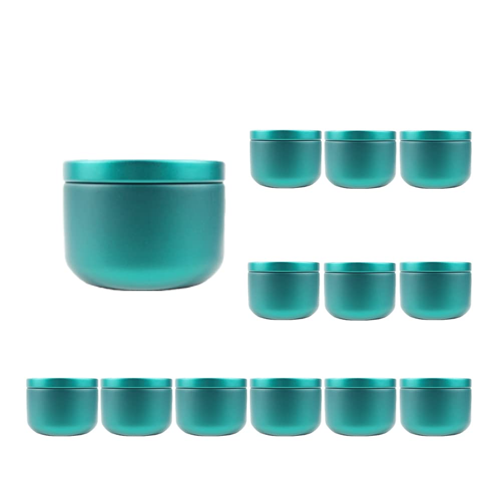 Green 20 Pcs Empty Candle Jars Diy Making Candle Tinplate Small Round Tin Jar Containers For Tea Coffee Bea Candy Chocolate Sugar Spices (Green)