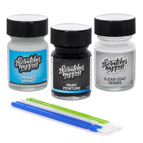 Image of ScratchesHappen Exact-Match Touch Up Paint Kit Compatible with Ford /Lincoln Oxford White (YZ /M6466A /Z1 /M6887A) - Preferred