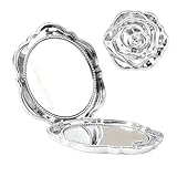 Klappspiegel – Blumenform, doppelseitiges, Vergrößerung, Faltbarer Mini-Spiegel – für Frauen und Mädchen, Reisen, Schminktisch, Schönheit