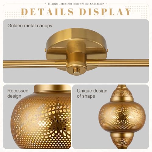 Image of Modern 2-Light Pendant Light Fixture Kitchen Island Hanging Light