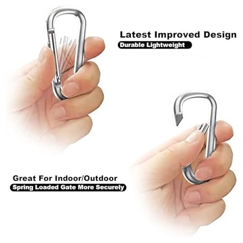 40 Pcs Carabiner Clip Keychain 2" Aluminum D-Ring Spring Loaded Gate Small Keychain Carabiners Clip Multipurpose For Outdoor Camping Mini Lock Hooks Snap Link Durable Carabineer #TOP5