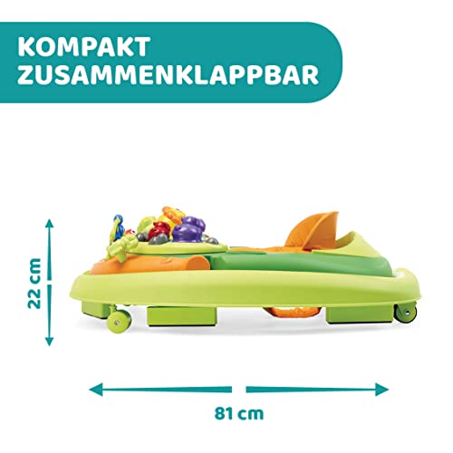 Chicco Laufgerät Walky Talky mit Elektronischem 3D-Spielcenter Dschungel, Green Wave