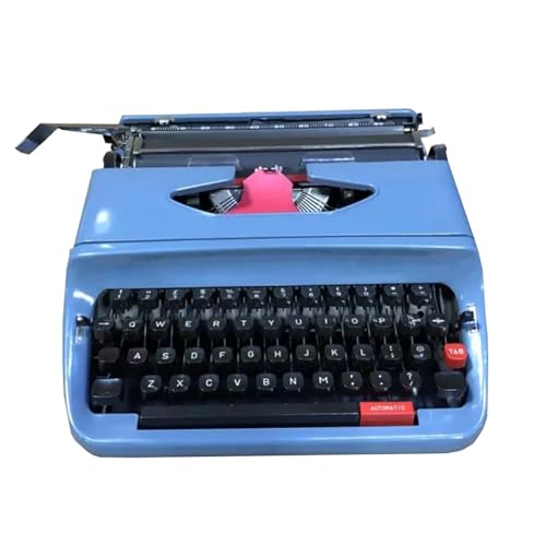 Máquina De Escribir Mecánica Inglesa, Máquina De Escribir Manual Portátil Tradicional Antigua, para Notas, Cartas, Escritura Creativa, Etc.(Blue)