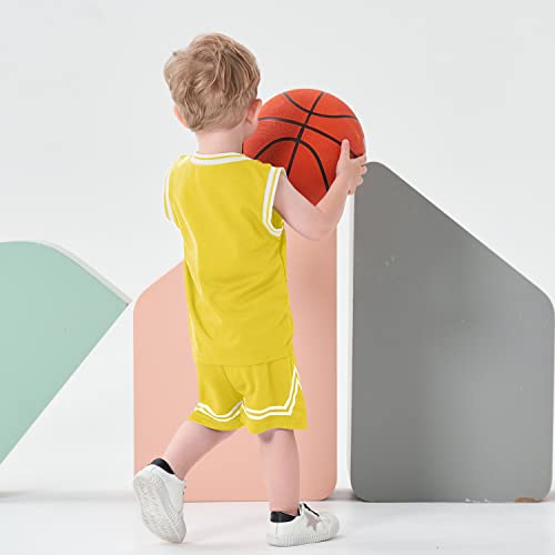 Image of Volunboy Kids Sports Shorts Sets Boys Jerseys Tracksuit 2 Piece Basketball Performance Tank Top and Mesh Shorts Set