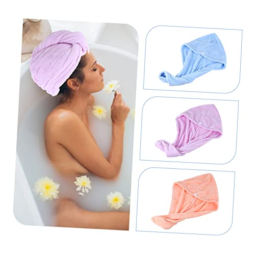 STAHAD Chapéu De Cabelo Seco De Lã Coral 3 Peças Turbante De Cabelo Seco Toalha De Microfibra Para C