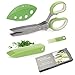 Feliciay Set di forbici per erbe gourmet, forbici multiuso con 5 lame in acciaio inox, forbici da cucina con copertura per pollo,carne, pesce,verdure,prezzemolo,coriandolo,lavabile in lavastoviglie