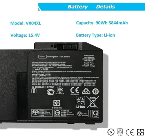 Image of VX04XL Laptop Battery Compatible for HP ZBook 15 G5 G6 2YX00AV 2YW99AV 2ZC40EA 2ZC41EA 2ZC54EA 2ZC64EA 3AX02AV 3AX04AV 4ME79AA 4QH14EA 5KY99AV 6TV14EA 6TU91EA HSTNN-IB8F