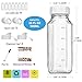 8 Pack 16 Oz Reusable Glass Milk Bottles w 100% Airtight Heavy Duty SCREW Lid & 2 Pour Spouts - Glass Juice Bottles w Capacity Mark - Beverage Drinking Jar Juice Container Breast Milk(Extra 2 Lids)