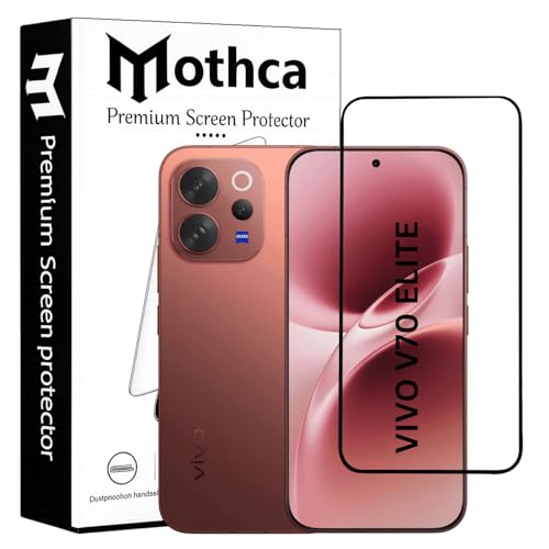 Image of Mothca Military-Grade Tempered Glass Screen Protector Compatible for VIVO V70 ELITE with Edge to Edge Coverage - Case Friendly, Anti-Scratch & Bubble-Free Installation Kit