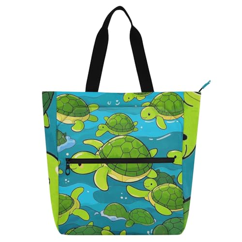 Bolsa de actividades resistente a los arañazos con cremallera y dibujo de tortuga