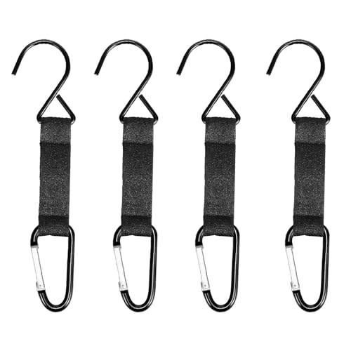MKYSZLT 4Pcs Fence Hooks for Baseball Bag,Multifunctional Hanging Buckles Metal Hook for Softball Tennis Backpack,Nylon Safety Hooks Buckles for Outdoor Sports Camping Equipment Water Cup