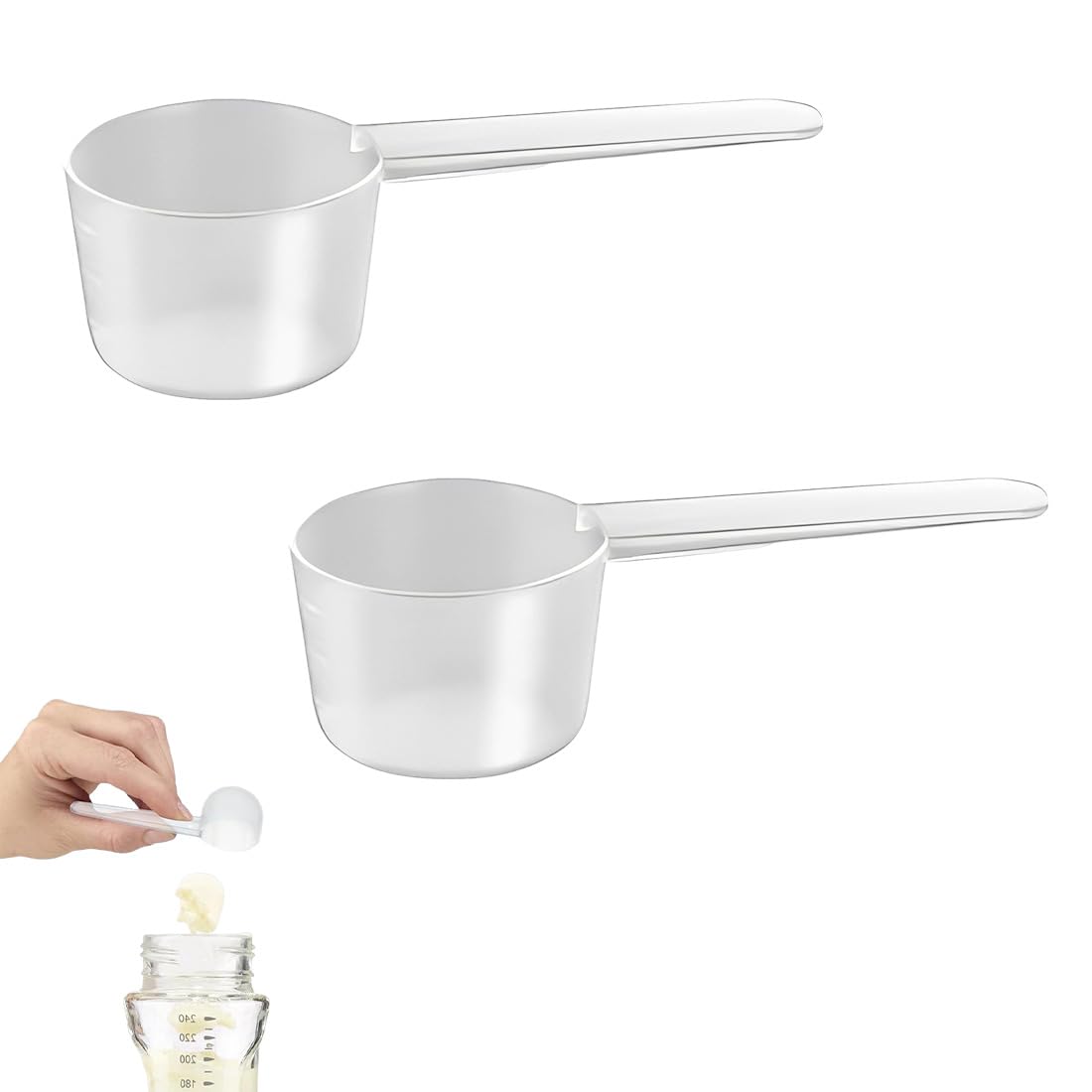 UEAVOID 2 pezzi Cucchiai dosatori in plastica, Cucchiaio dosatore 5 g, Misurino per proteine, caffè in polvere, cucina, grammi, detersivo polvere, ml, measuring cups, misura (10 ml