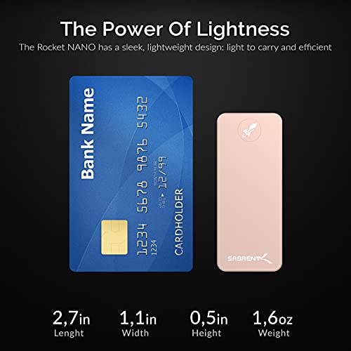Image of SABRENT 1TB Rocket Nano External Aluminum SSD Up to 1000MB /s (Pink) (SB-1TB-NANO-PNK)