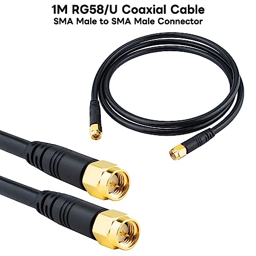 Boobrie Upgraded SMA Male to SMA Male Cable RG58 1M SMA Male to Male RF Adapter Cable SuperFlex RG58 Low Loss SMA Male SMA Male Connector Cable for WIFI Antanna Wireless Router Network Devices - Image 2