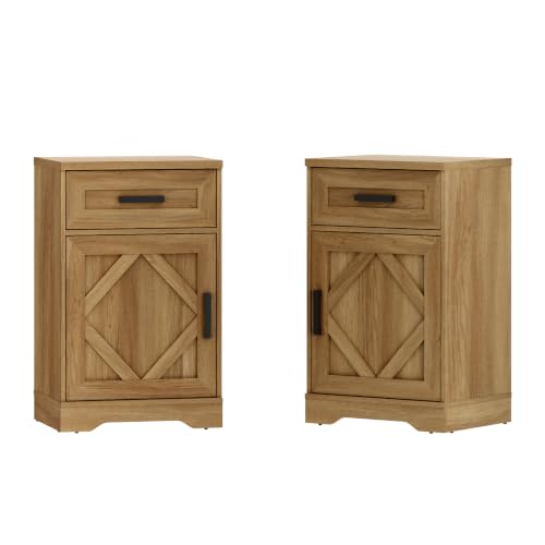 Image of WAMPAT 32 inch H Vintage Farmhouse Style End Table Set of 2
