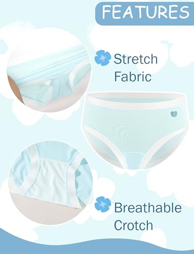 Panegy Seamless Briefs for Teen Girls Mid Waist Soft Underwear Color Blocked Knickers 4 Pack 9-16 Years2