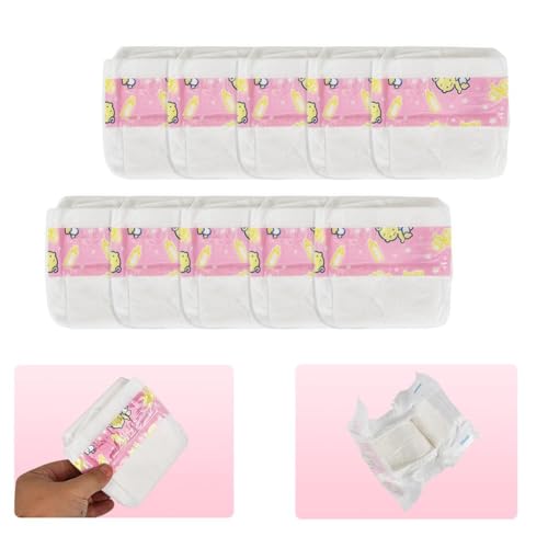 Baby Doll Diapers Pack,10 Pieces Reusable Reborn Doll Diapers Refill for 16-24 Inch Baby Alive Dolls, Soft Washable Dolls Accessories