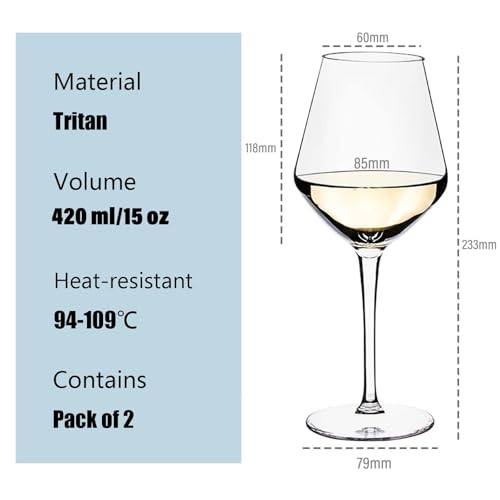 alouweekuky Floating Wine Glasses for Pool Set of 2, 420 ml, Tritan Wine Glasses, Plastic Glasses, Floating Swimming Pool - Image 3