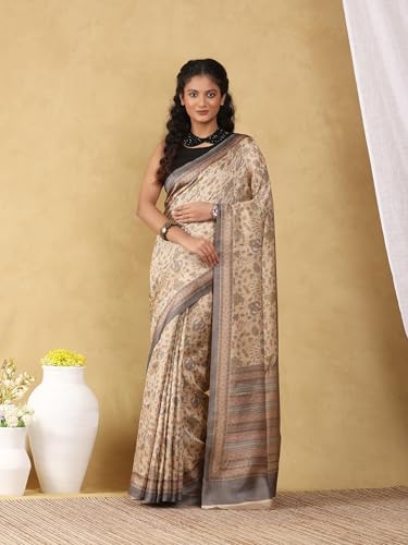 Image of Garden Vareli Pashmina Saree With Unstitched Blouse Piece